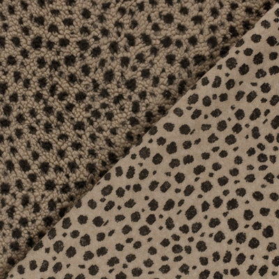 Sherpa Fleece Jacquard Panther Taupe Grey