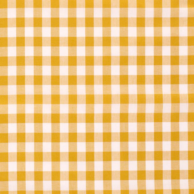 Poplin Bumbac Gingham Ochre 10 mm