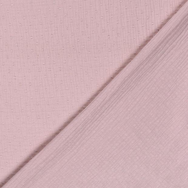Muselina Dubla Dobby Dots Pink