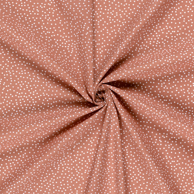 Poplin Bumbac Imprimat Dots Brique