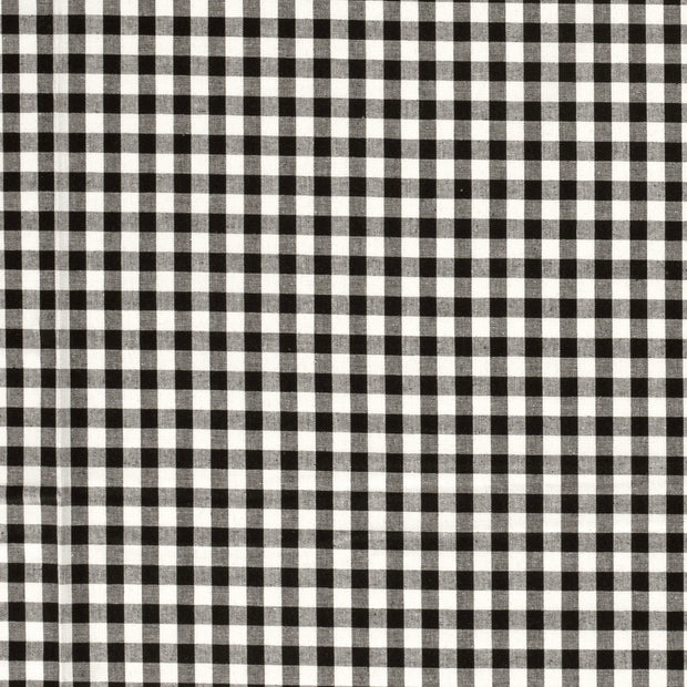 Poplin Bumbac Gingham Black 5 mm