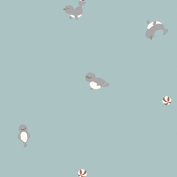 Jerse Bumbac Imprimat Animals Baby Blue