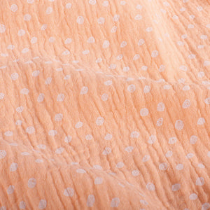 Muselina Dubla Imprimata Dots Salmon
