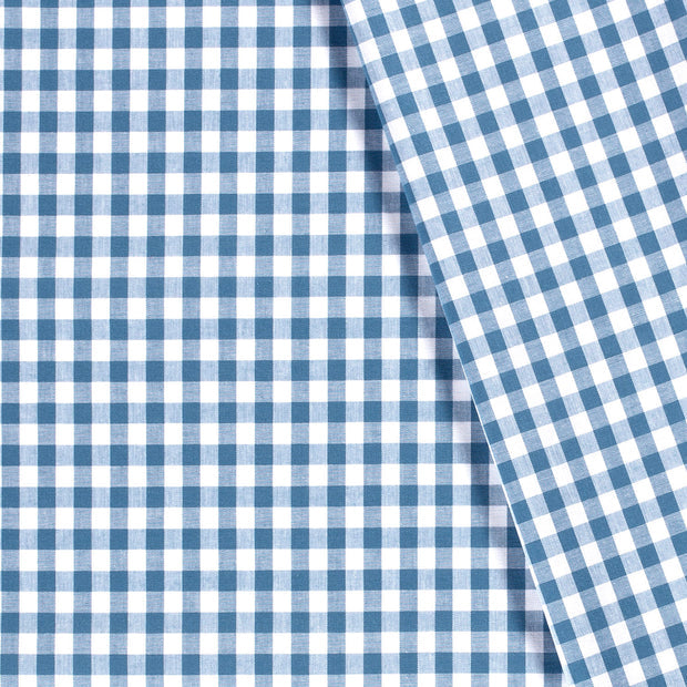 Poplin Bumbac Gingham Indigo 5 mm