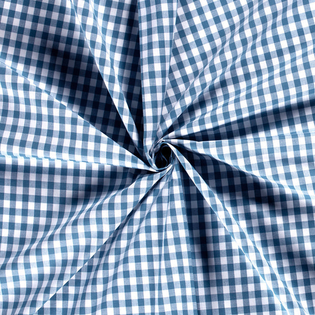 Poplin Bumbac Gingham Indigo 5 mm