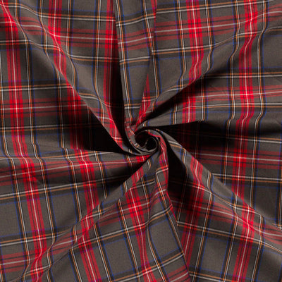 Stofa Garbadina Checks Grey