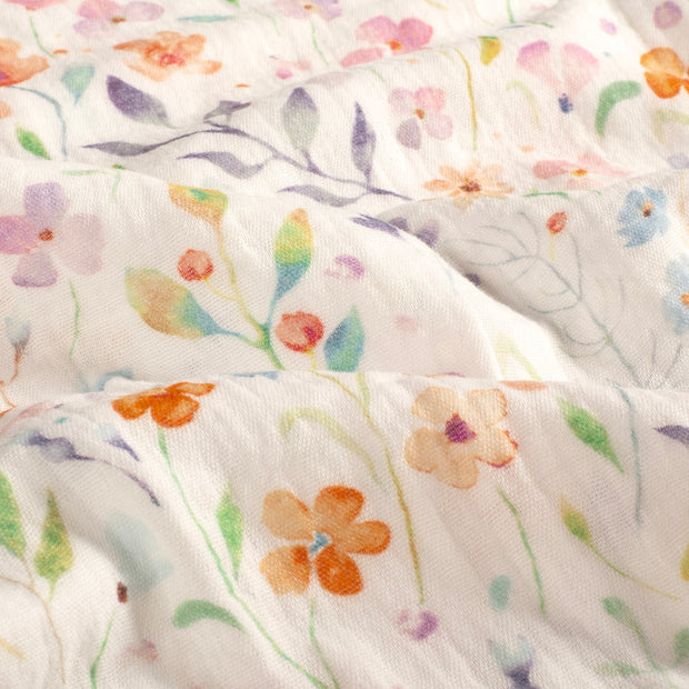 Muselina Dubla Imprimata Flowers Off White