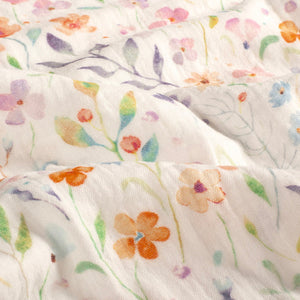 Muselina Dubla Imprimata Flowers Off White