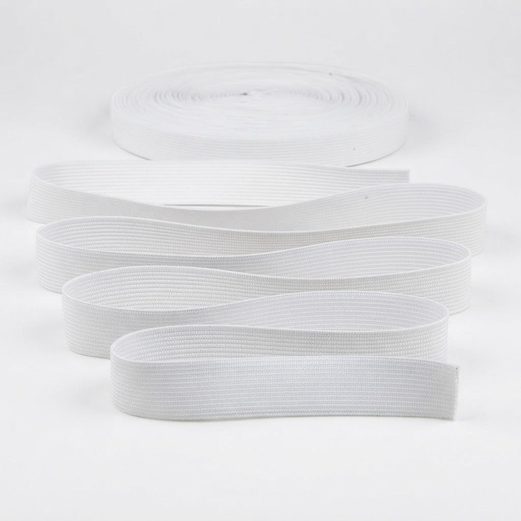 Elastic Plat 20 mm, Elasticitate Normala - Alb
