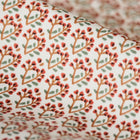 Catifea Raiată Subtire 21W Flori Vintage Ecru / Caramiziu