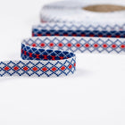 Banda Motive Traditionale 25 mm - Alb / Albastru / Rosu