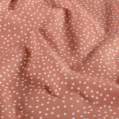 Poplin Bumbac Imprimat Dots Brique