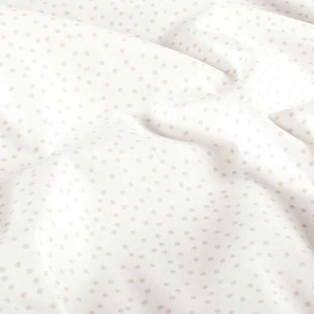 Poplin Bumbac Imprimat Dots Off White