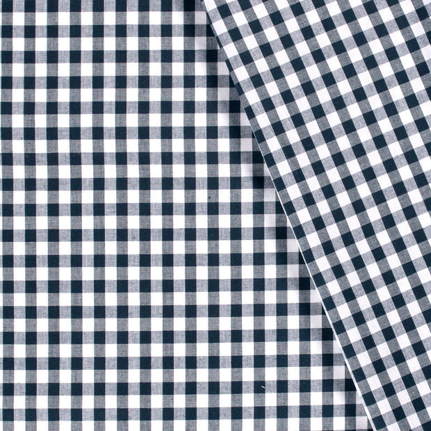 Poplin Bumbac Gingham Navy 5 mm