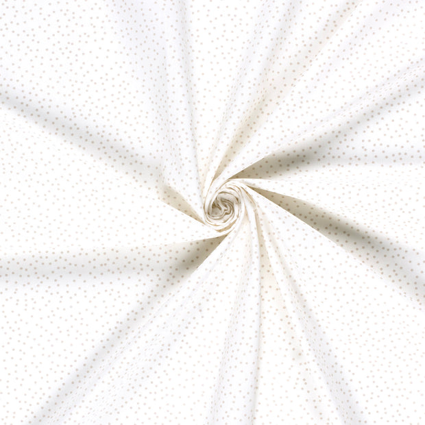 Poplin Bumbac Imprimat Dots Off White
