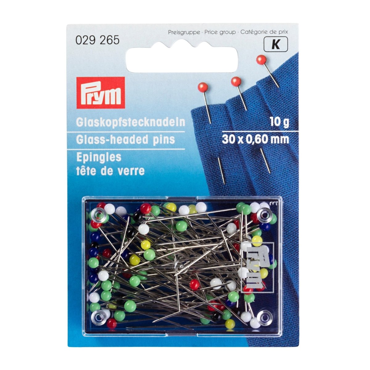 Ace Gamalie cu Cap de Sticla Prym 0.60 x 30 mm - 10 g - Lametru.ro - Ace si bolduri