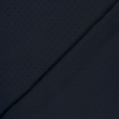 Muselina Dubla Dobby Dots Navy
