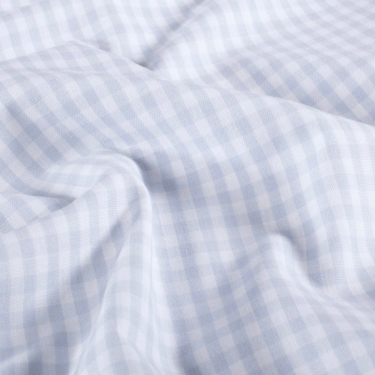 Bumbac Poplin Gingham Albastru Deschis 5 mm - Lametru.ro - Poplin Bumbac Gingham