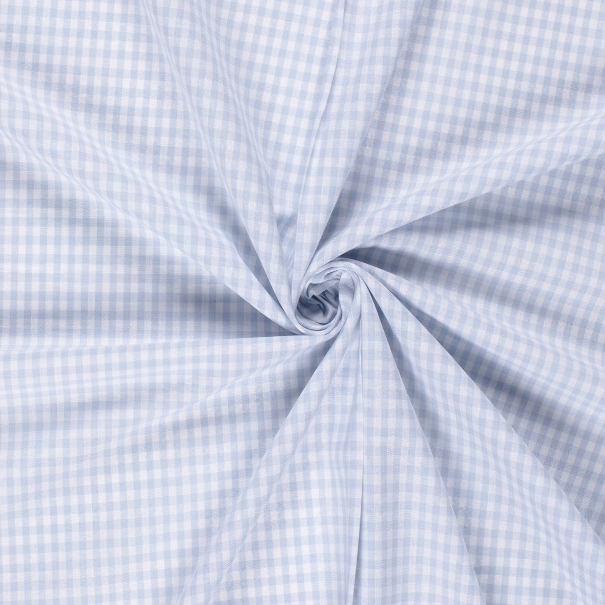 Bumbac Poplin Gingham Albastru Deschis 5 mm - Lametru.ro - Poplin Bumbac Gingham