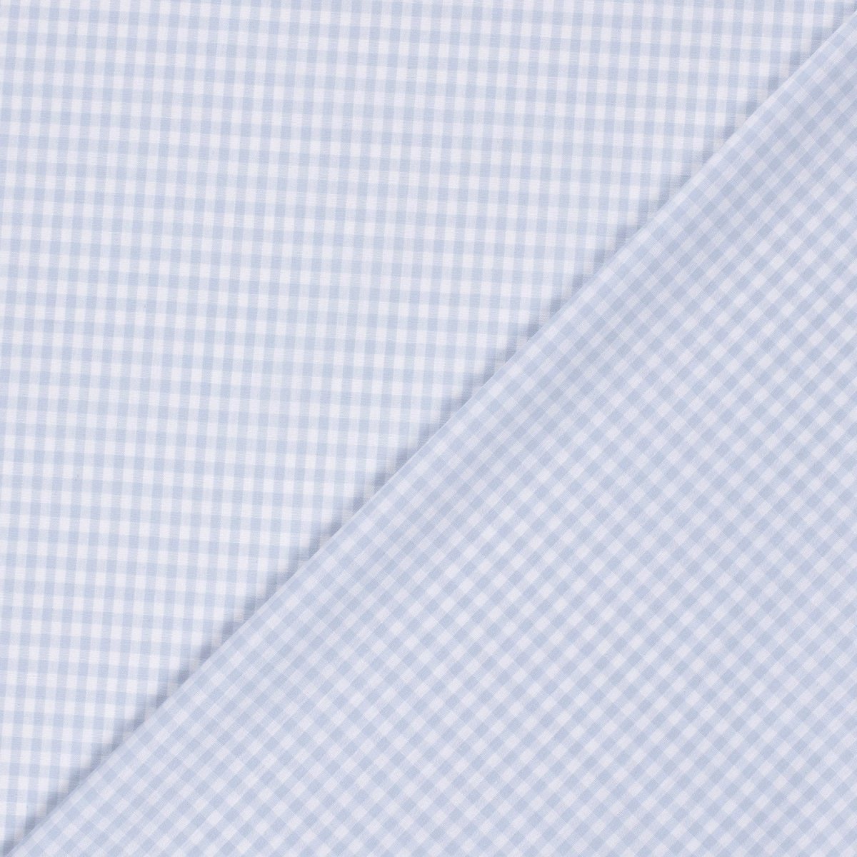 Bumbac Poplin Gingham Albastru Deschis 5 mm - Lametru.ro - Poplin Bumbac Gingham