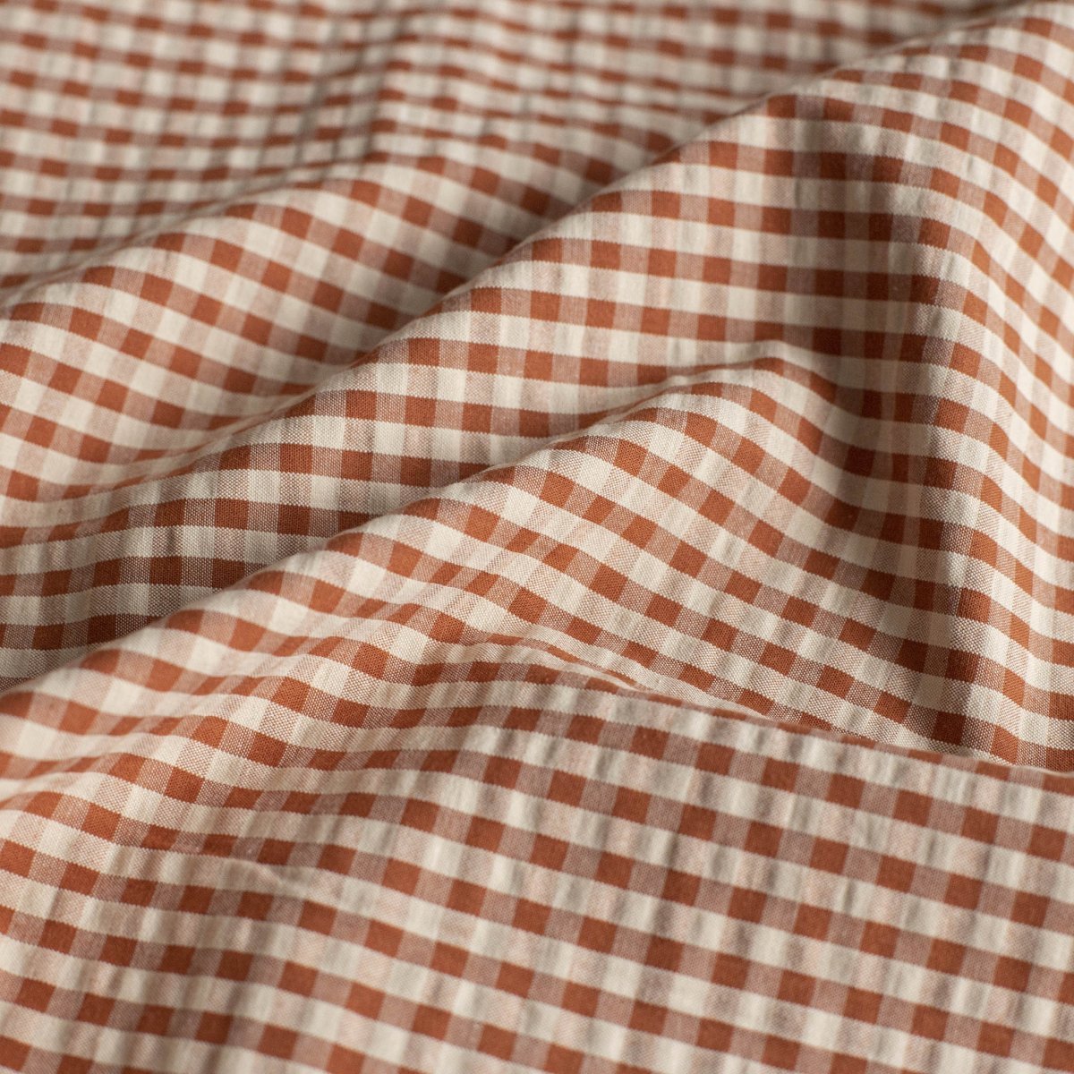 Bumbac Seersucker Eli Peach / Coniac - Lametru.ro - Bumbac Seersucker
