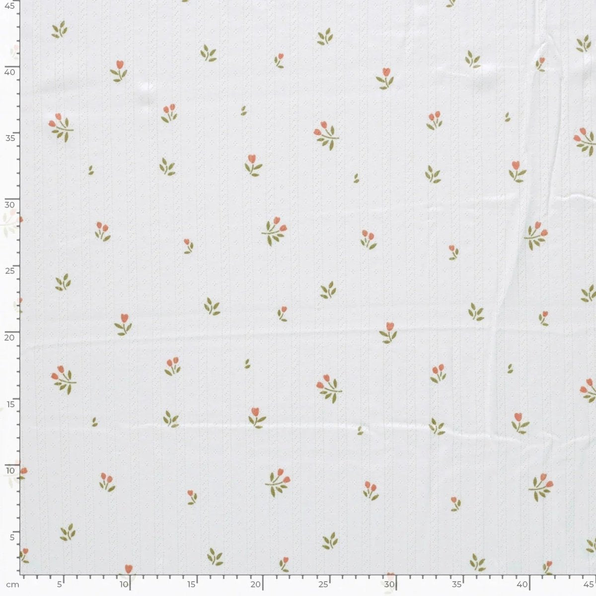 Cotton Jersey Pointelle Flowers Off White - Lametru.ro
