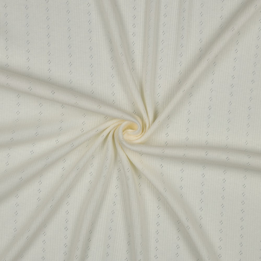 Cotton Jersey Pointelle Off White - Lametru.ro