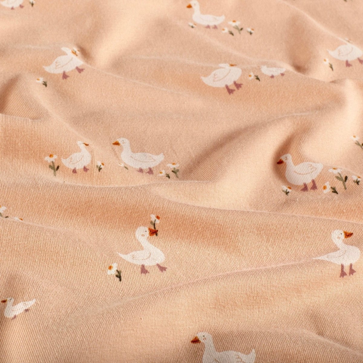 Cotton Jersey Printed Animals Light Pink - Lametru.ro