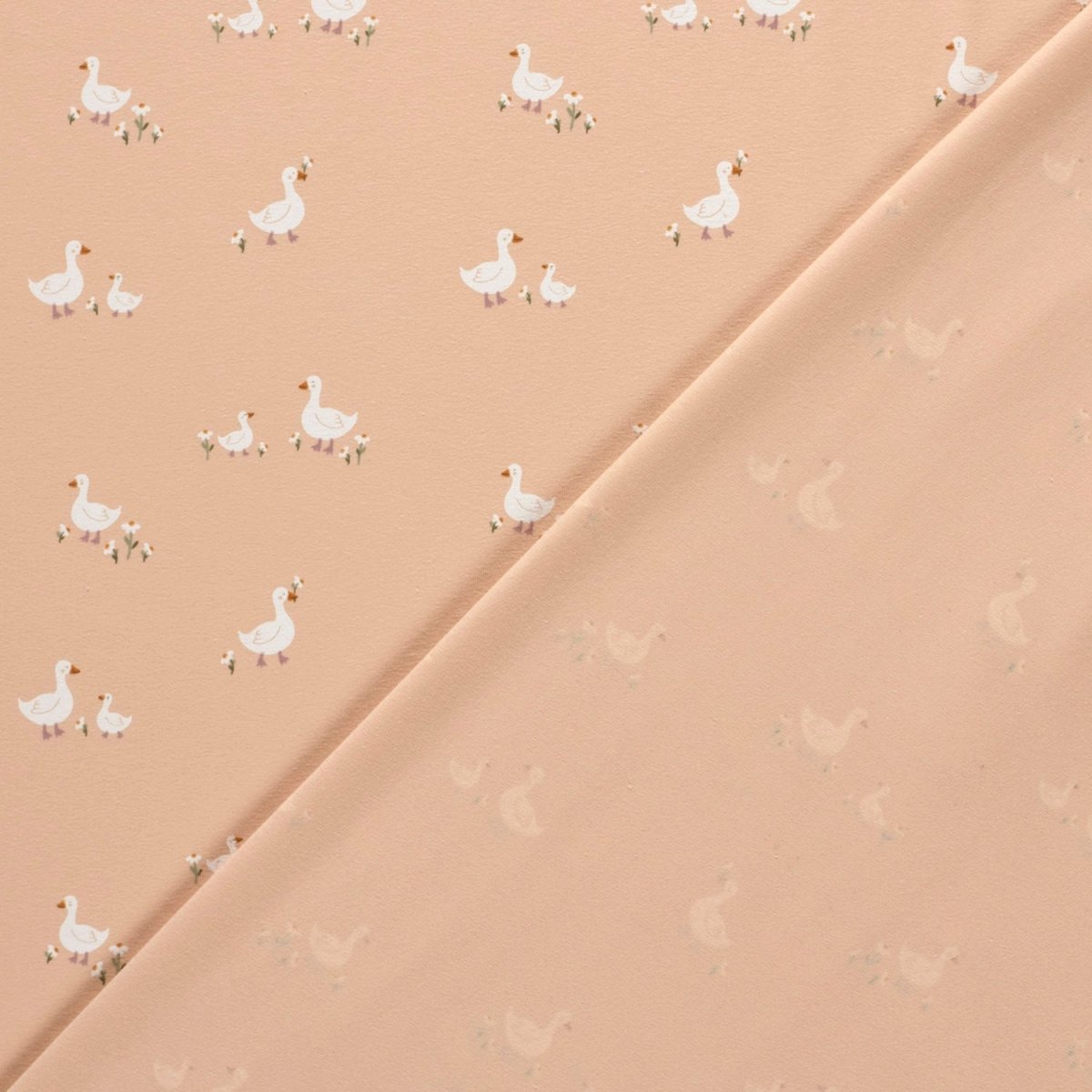 Cotton Jersey Printed Animals Light Pink - Lametru.ro