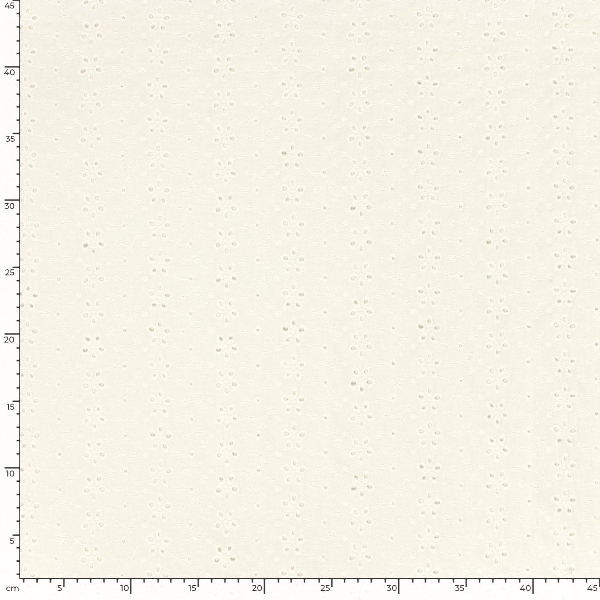 Cotton Poplin Embroidered Flowers Off White - Lametru.ro