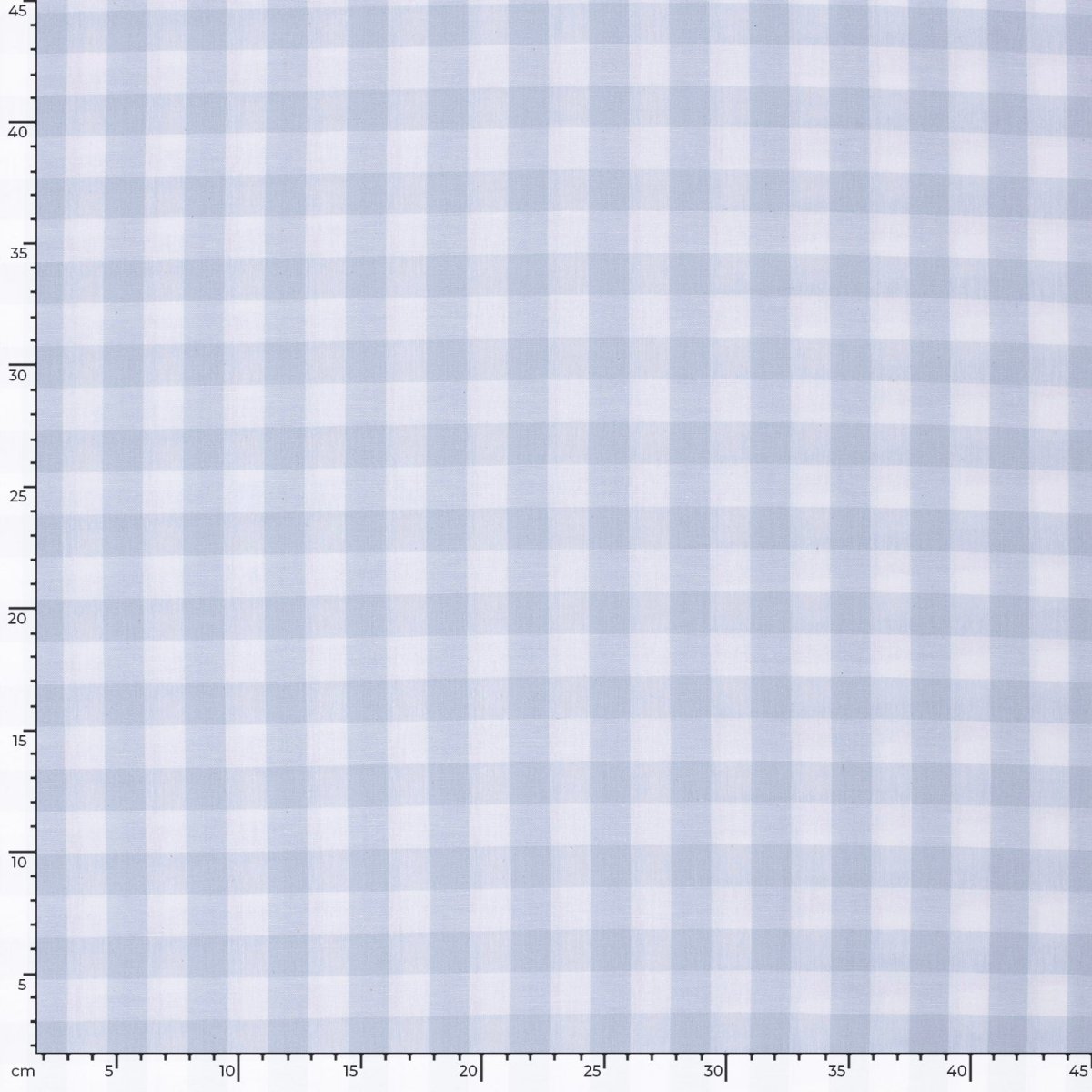 Cotton Poplin Gingham Baby Blue 20 mm - Lametru.ro