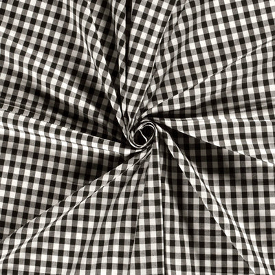 Cotton Poplin Gingham Black 10 mm - Lametru.ro