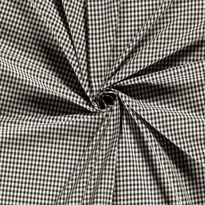 Cotton Poplin Gingham Black 5 mm - Lametru.ro
