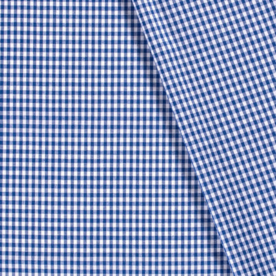Cotton Poplin Gingham Cobalt 5 mm - Lametru.ro