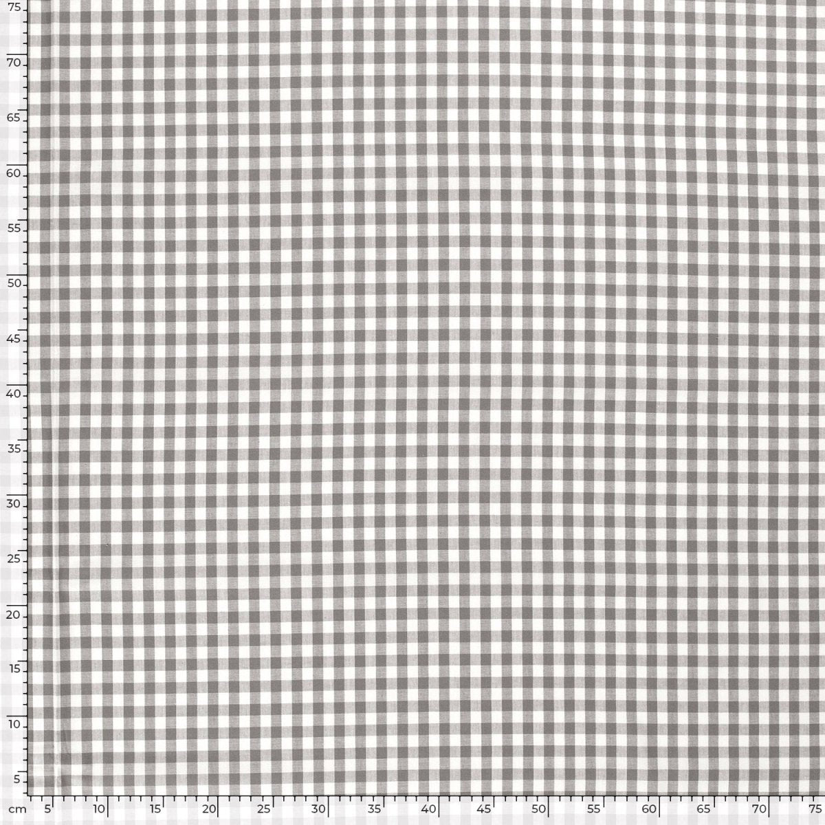 Cotton Poplin Gingham Dark Grey 10 mm - Lametru.ro