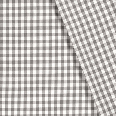 Cotton Poplin Gingham Dark Grey 10 mm - Lametru.ro