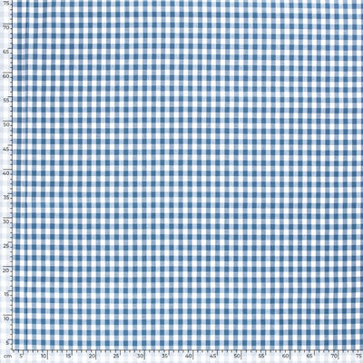 Cotton Poplin Gingham Indigo 10 mm - Lametru.ro