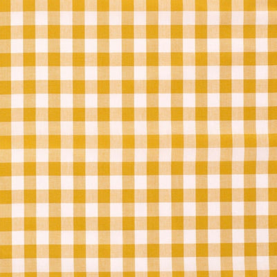 Cotton Poplin Gingham Ochre 20 mm - Lametru.ro