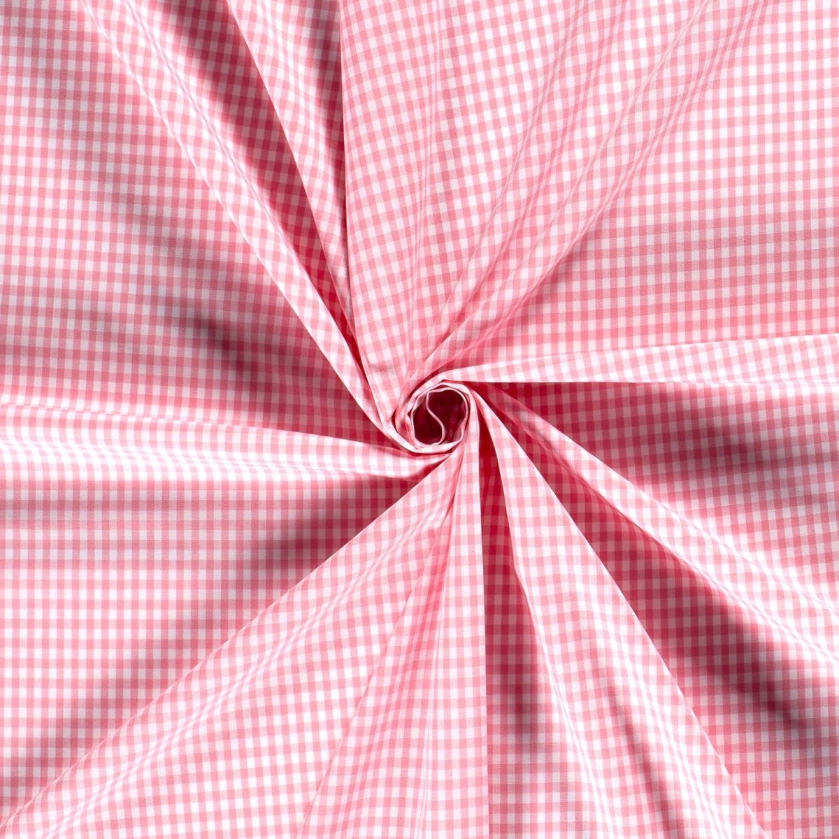 Cotton Poplin Gingham Pink 5 mm - Lametru.ro