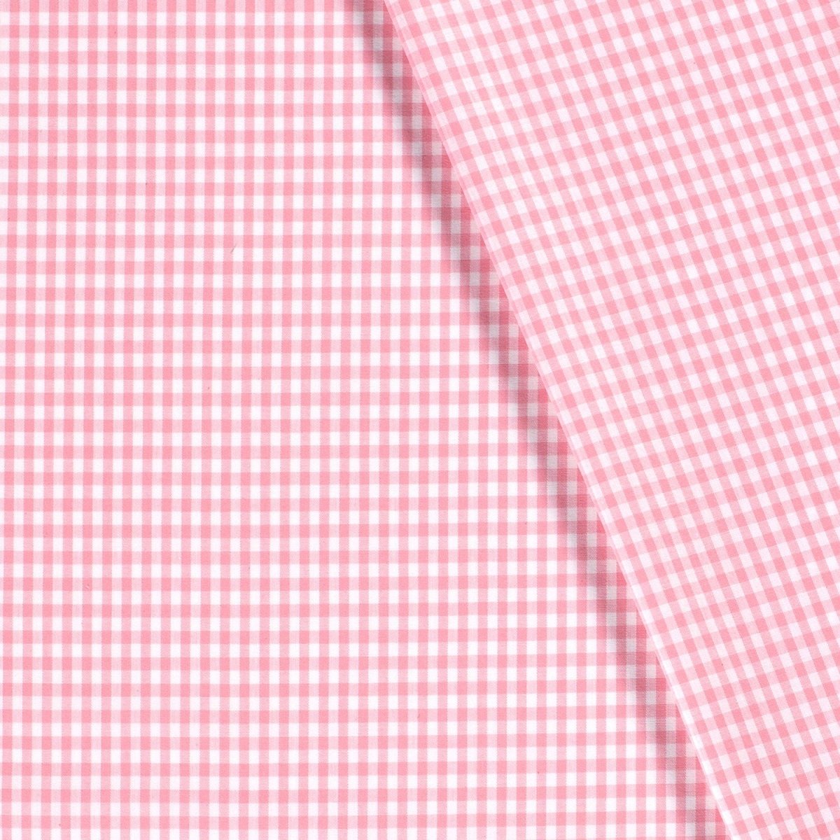 Cotton Poplin Gingham Pink 5 mm - Lametru.ro
