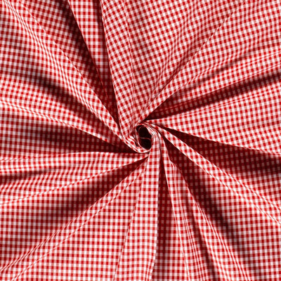 Cotton Poplin Gingham Red 5 mm - Lametru.ro