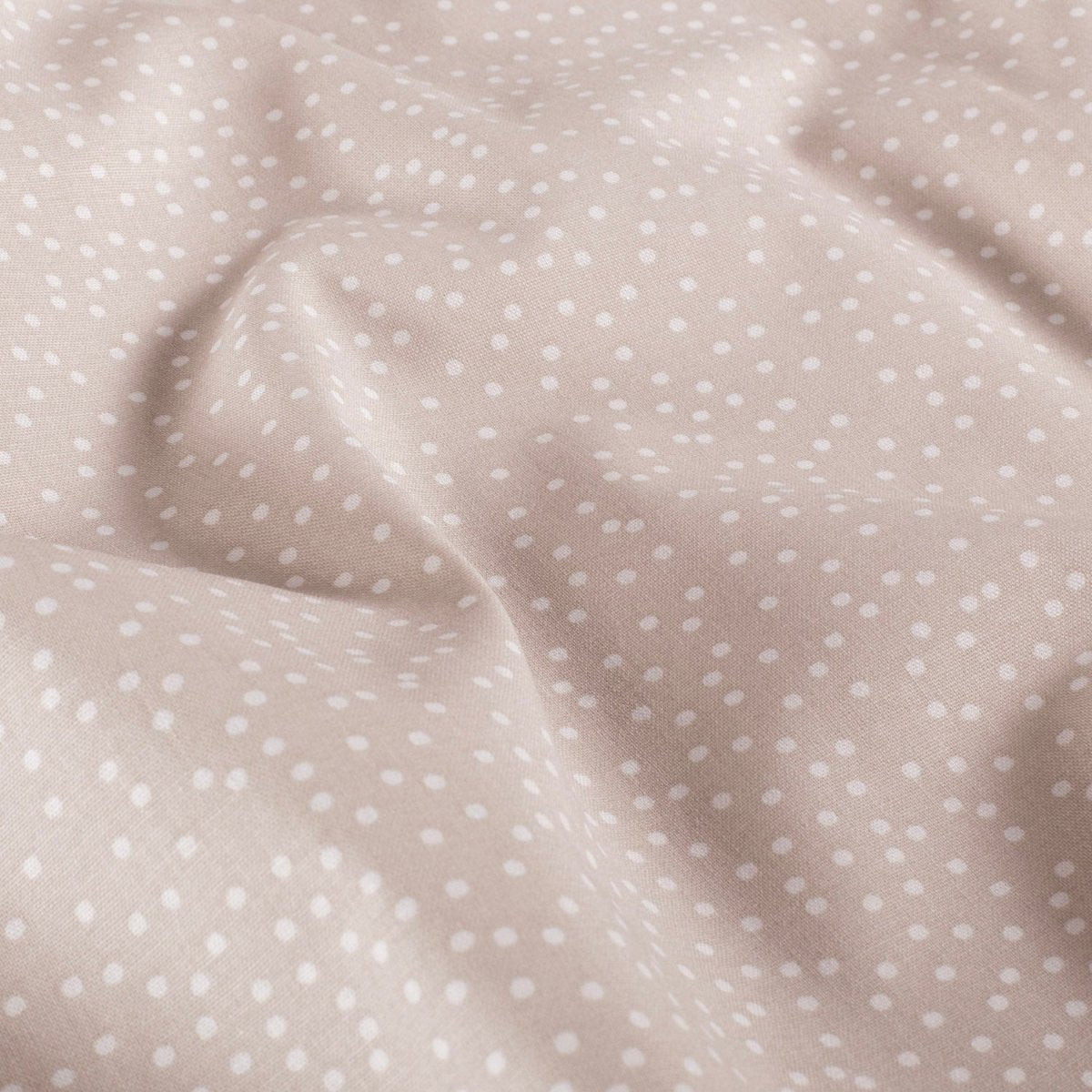 Cotton Poplin Printed Dots Beige - Lametru.ro