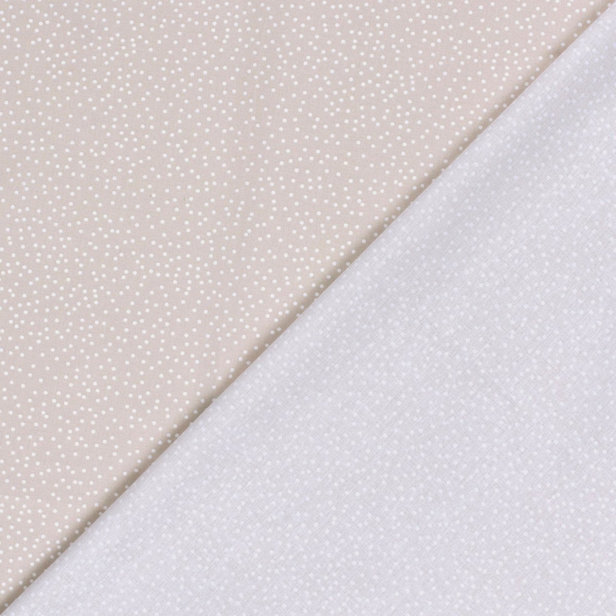 Cotton Poplin Printed Dots Beige - Lametru.ro