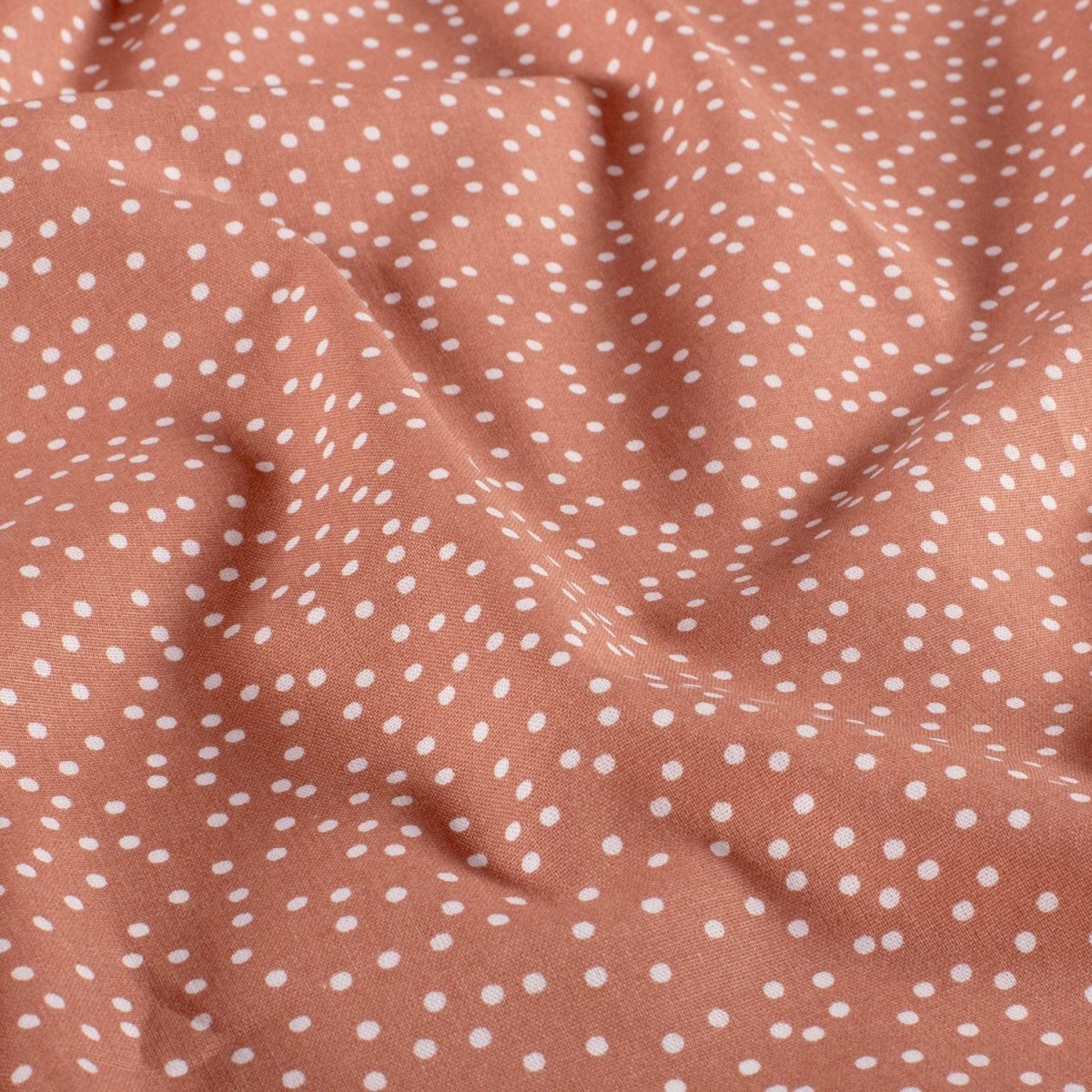 Cotton Poplin Printed Dots Brique - Lametru.ro