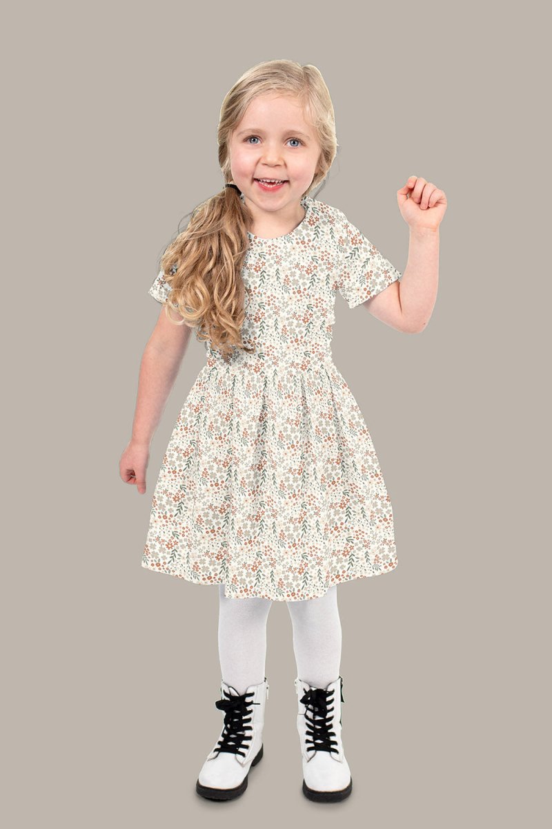Cotton Poplin Printed Flowers Off White - Lametru.ro