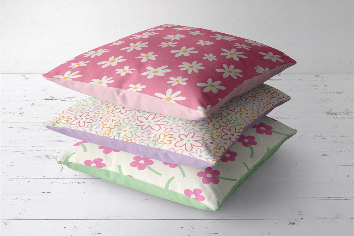 Cotton Poplin Printed Flowers Off White - Lametru.ro