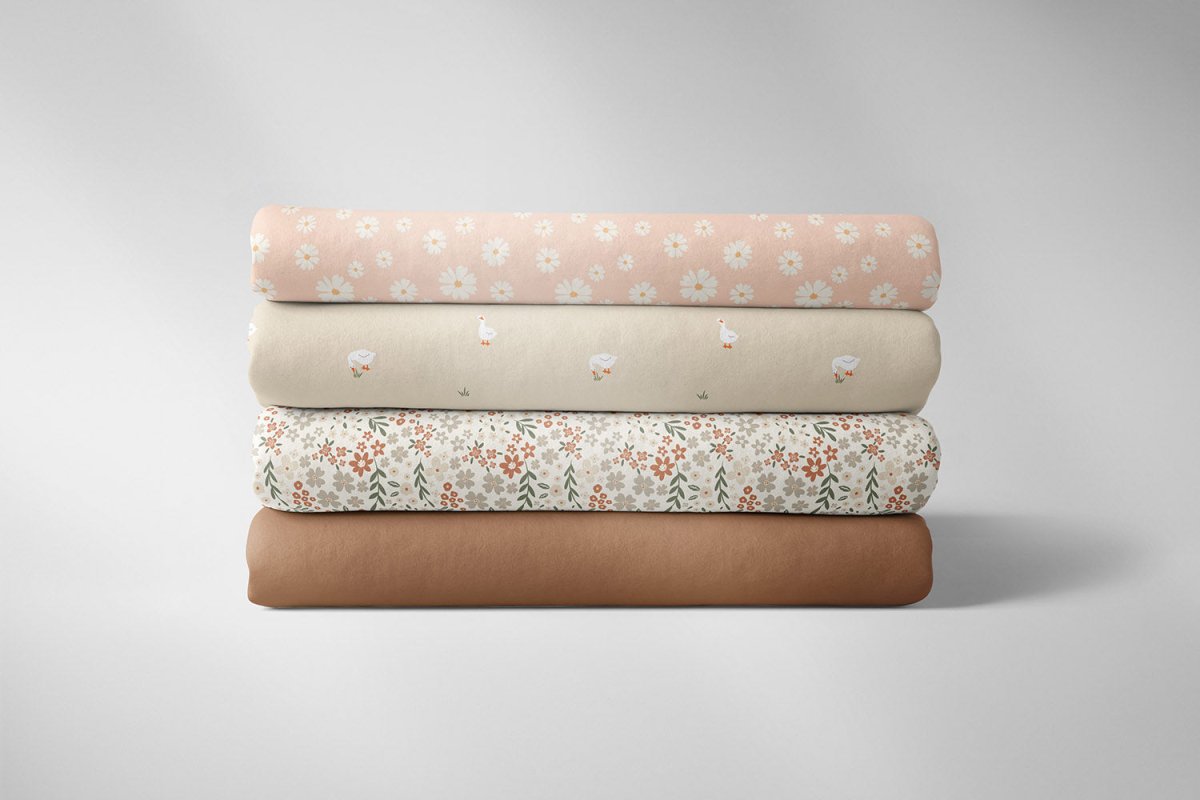 Cotton Poplin Printed Flowers Off White - Lametru.ro