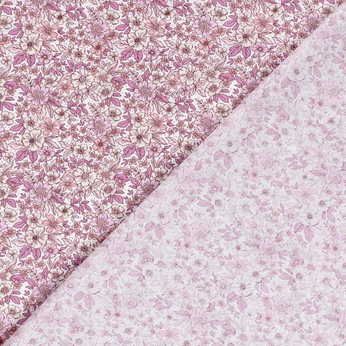 Cotton Poplin Printed Flowers Pink - Lametru.ro