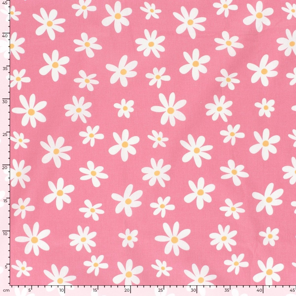 Cotton Poplin Printed Flowers Pink - Lametru.ro