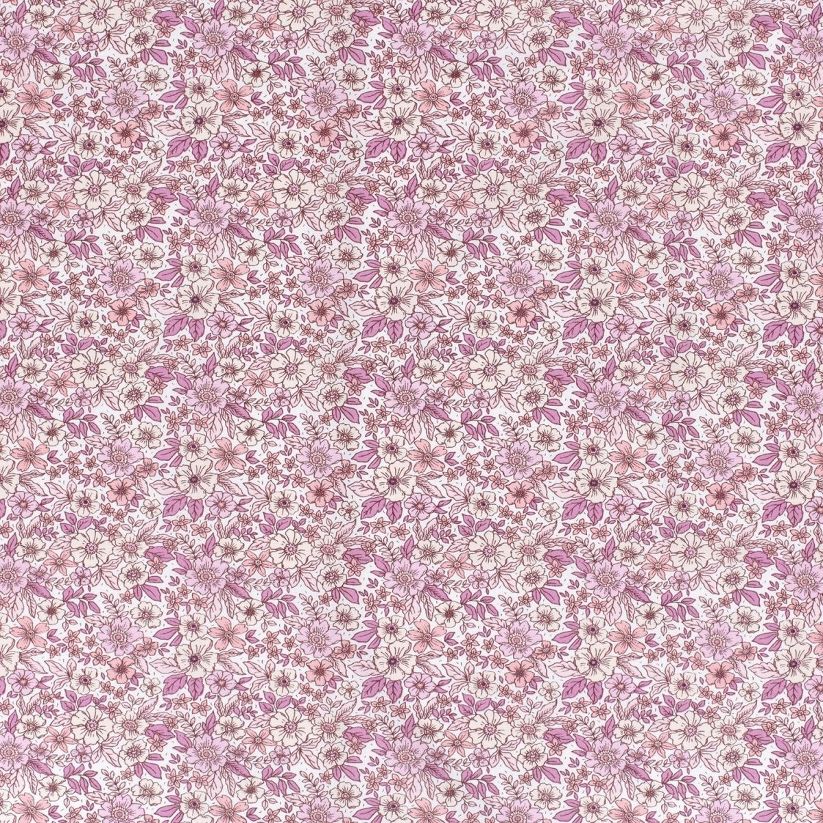 Cotton Poplin Printed Flowers Pink - Lametru.ro